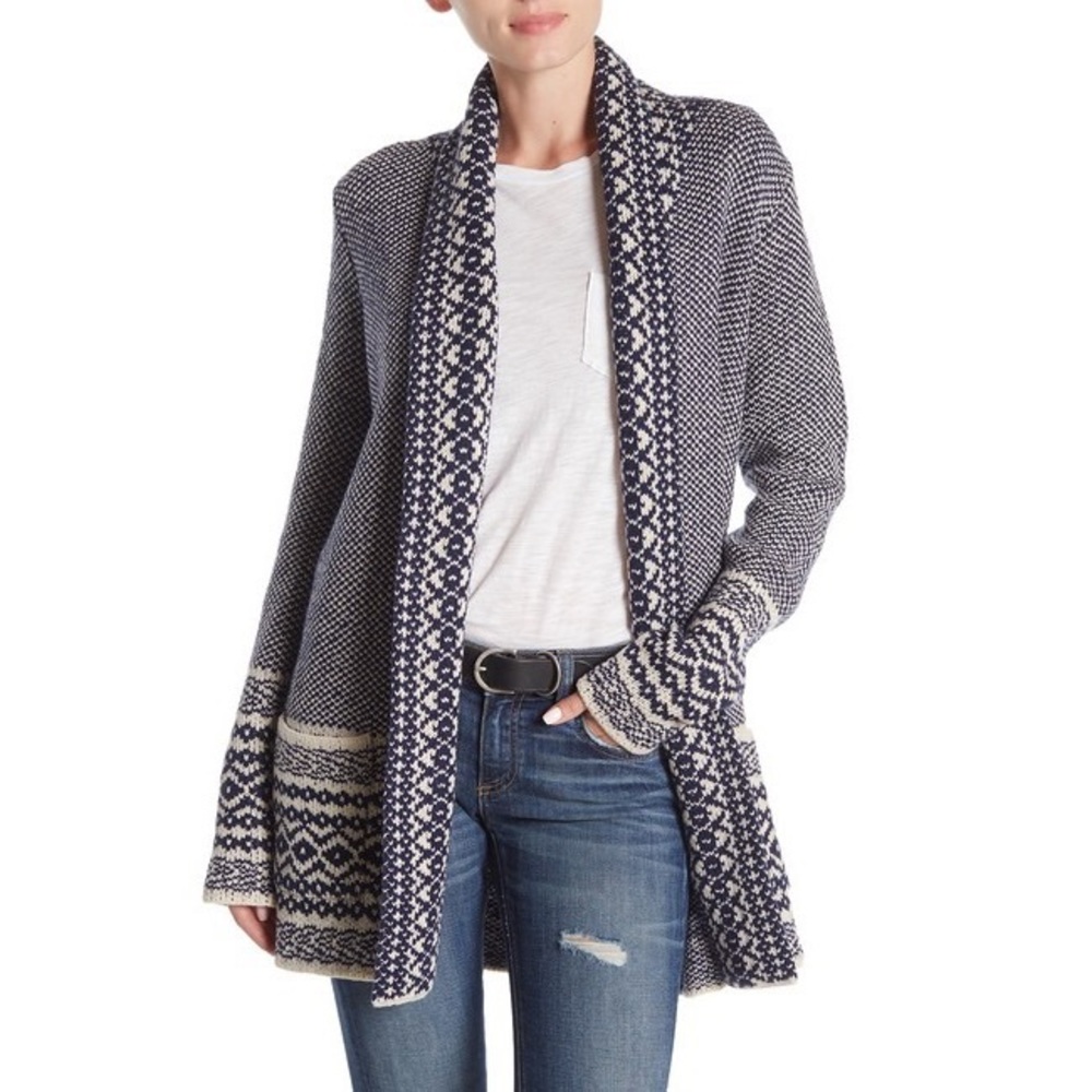 Lucky Brand Border Cardigan - Picture 2 of 6